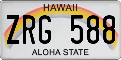 HI license plate ZRG588