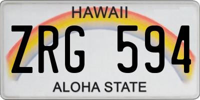 HI license plate ZRG594