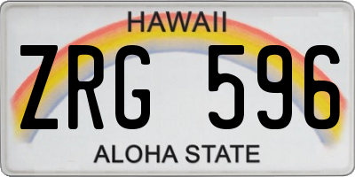 HI license plate ZRG596