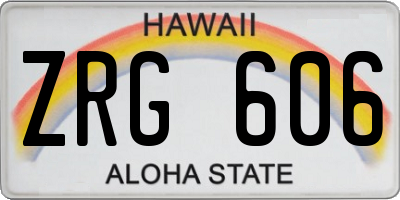 HI license plate ZRG606