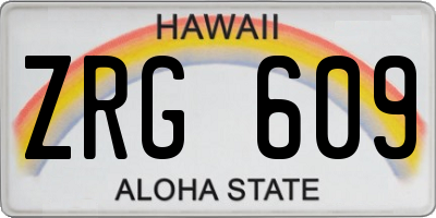 HI license plate ZRG609