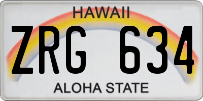 HI license plate ZRG634