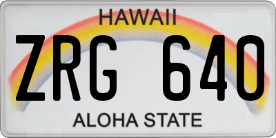HI license plate ZRG640