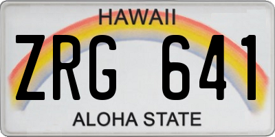 HI license plate ZRG641