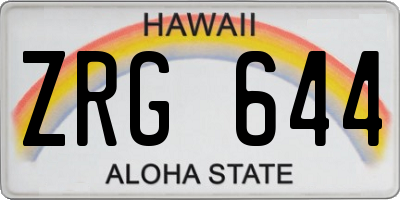 HI license plate ZRG644