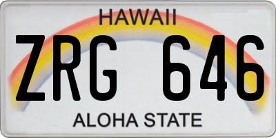 HI license plate ZRG646