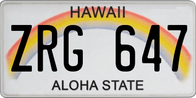 HI license plate ZRG647