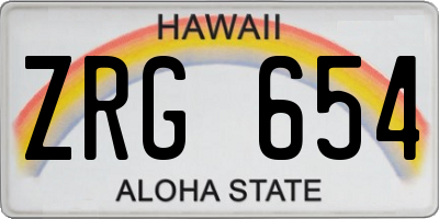 HI license plate ZRG654