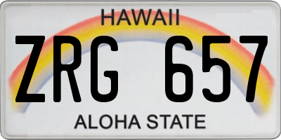 HI license plate ZRG657