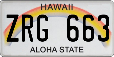 HI license plate ZRG663