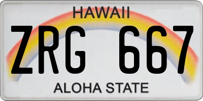 HI license plate ZRG667