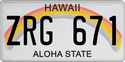 HI license plate ZRG671