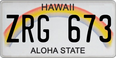 HI license plate ZRG673