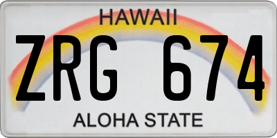 HI license plate ZRG674