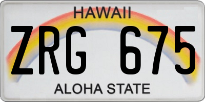 HI license plate ZRG675