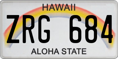 HI license plate ZRG684