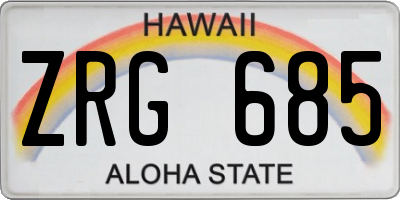 HI license plate ZRG685