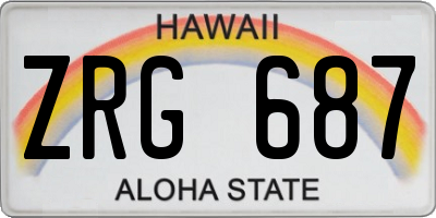 HI license plate ZRG687