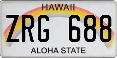HI license plate ZRG688