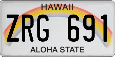 HI license plate ZRG691