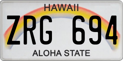 HI license plate ZRG694