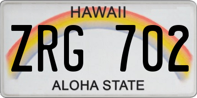 HI license plate ZRG702