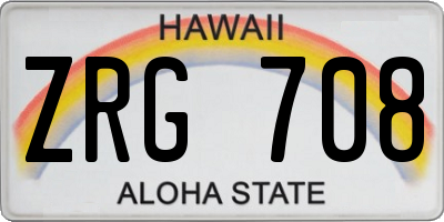 HI license plate ZRG708