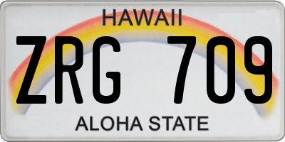 HI license plate ZRG709