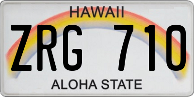 HI license plate ZRG710