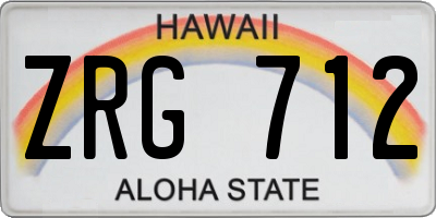 HI license plate ZRG712