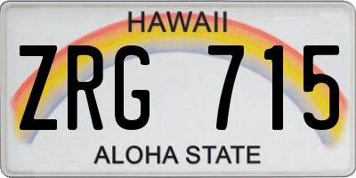 HI license plate ZRG715