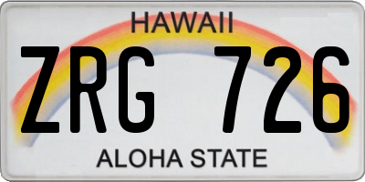HI license plate ZRG726