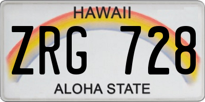 HI license plate ZRG728