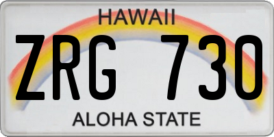 HI license plate ZRG730