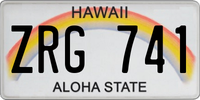 HI license plate ZRG741