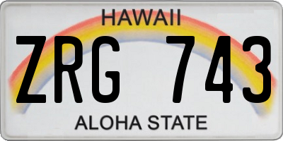 HI license plate ZRG743