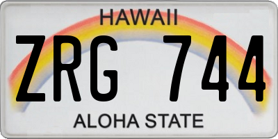 HI license plate ZRG744