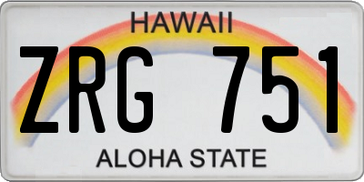 HI license plate ZRG751