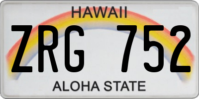 HI license plate ZRG752