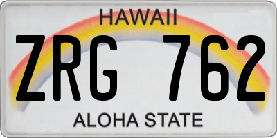 HI license plate ZRG762