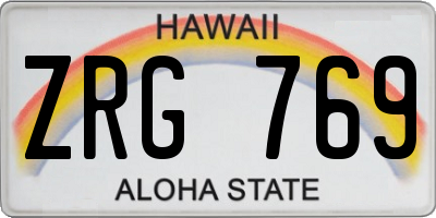 HI license plate ZRG769