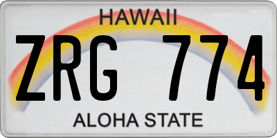 HI license plate ZRG774