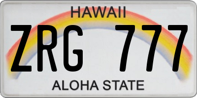 HI license plate ZRG777