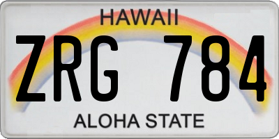 HI license plate ZRG784