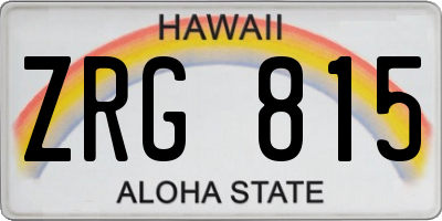 HI license plate ZRG815