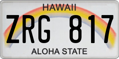HI license plate ZRG817