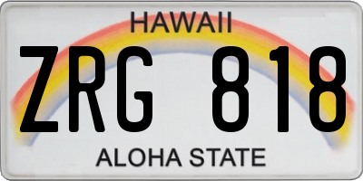 HI license plate ZRG818