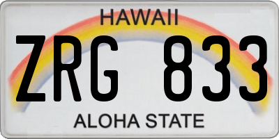 HI license plate ZRG833
