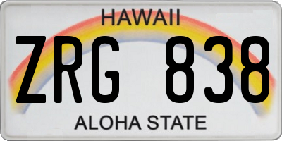 HI license plate ZRG838
