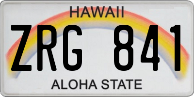 HI license plate ZRG841